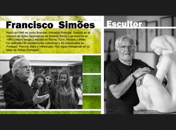 El escultor portugués Francisco Simoes que trabaja con Camar desde hace más de 20 años, recibe el premio al diseño en la XXXVI edición Premios Macael